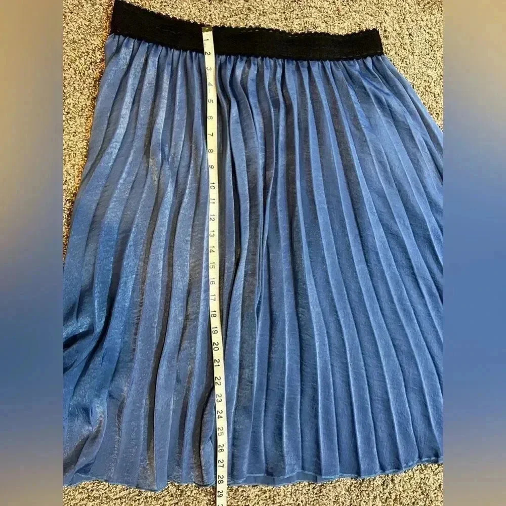 Jesse & J Skirt Pleated Accordion Midi‎ Length Periwinkle Blue - Picture 7 of 11